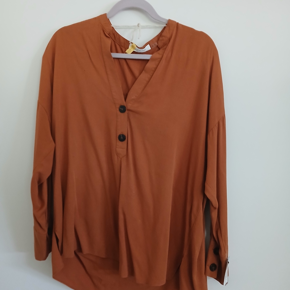 Mustard Seed Terracotta Button-Down Shirt